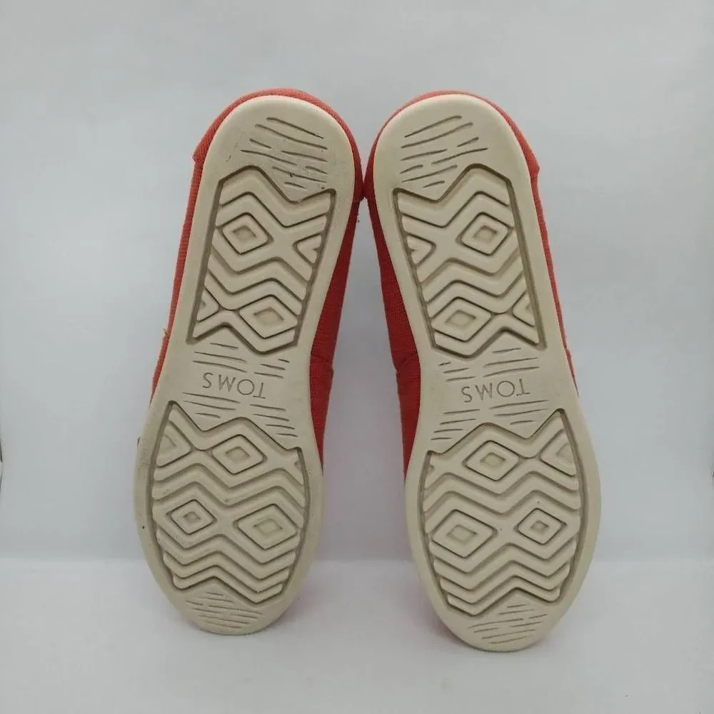 Toms Earthwise‎ Alpargatas Womens Size 6 Red Shoes Loafers Casual Vegan Slip On